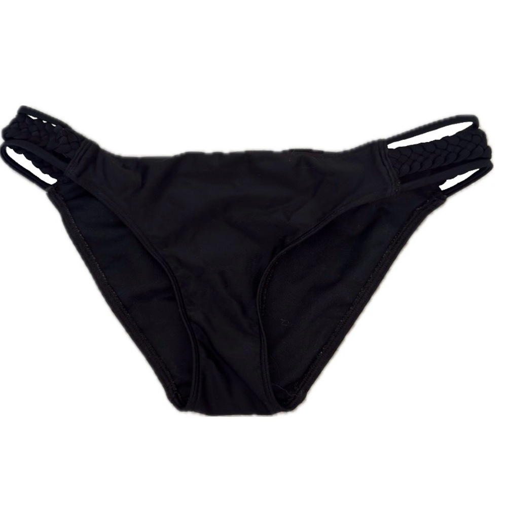 hollister black braided bikini bottom